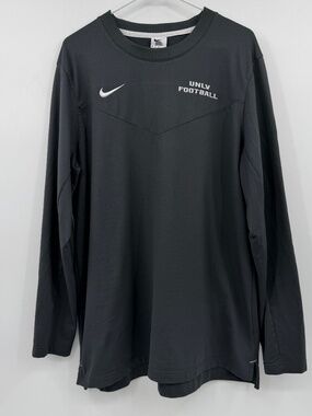 UNLV Football Nike Shirt Men XL Gray Dri Fit Sideline Long Sleeve Crew Neck